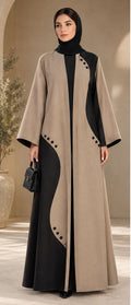BLACK AND BROWN ABAYA .
